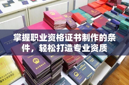 大荔掌握职业资格证书制作的条件，轻松打造专业资质