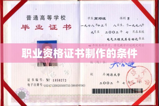 大荔职业资格证书制作的条件