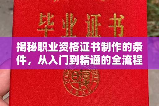 大荔揭秘职业资格证书制作的条件，从入门到精通的全流程解析