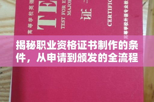 大荔揭秘职业资格证书制作的条件，从申请到颁发的全流程解析
