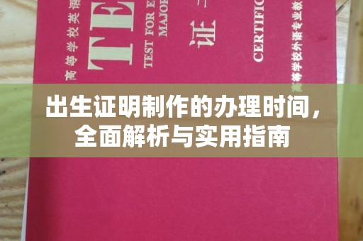 大荔出生证明制作的办理时间，全面解析与实用指南